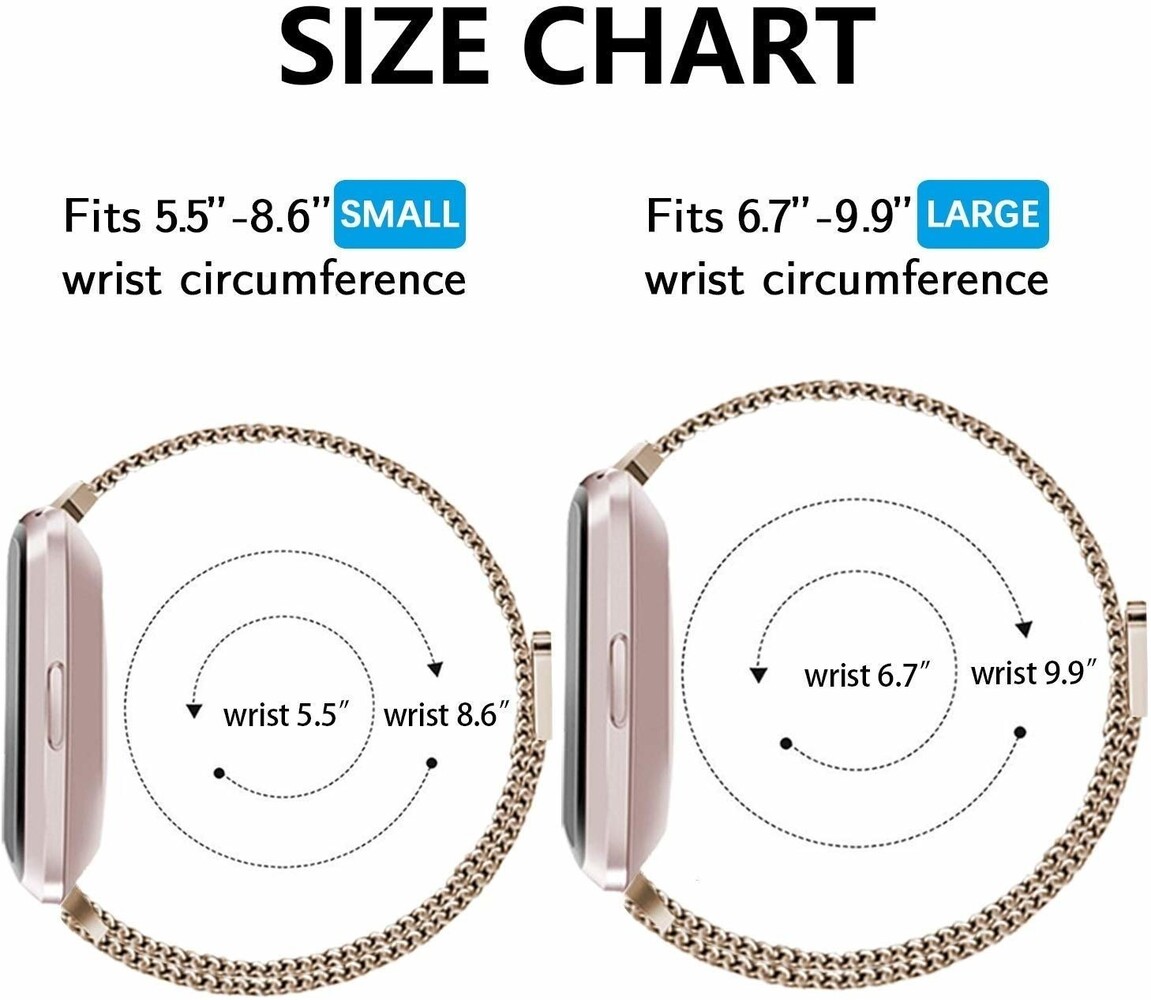 Strap-it Strap-it Bracelet Milanais Fitbit Versa (or rose)