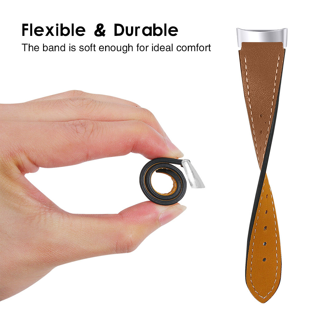 Strap-it Strap-it Bracelet cuir moderne Fitbit Charge 5 (brun)