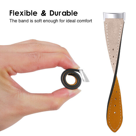 Strap-it Strap-it Bracelet cuir moderne Fitbit Charge 5 (beige clair)