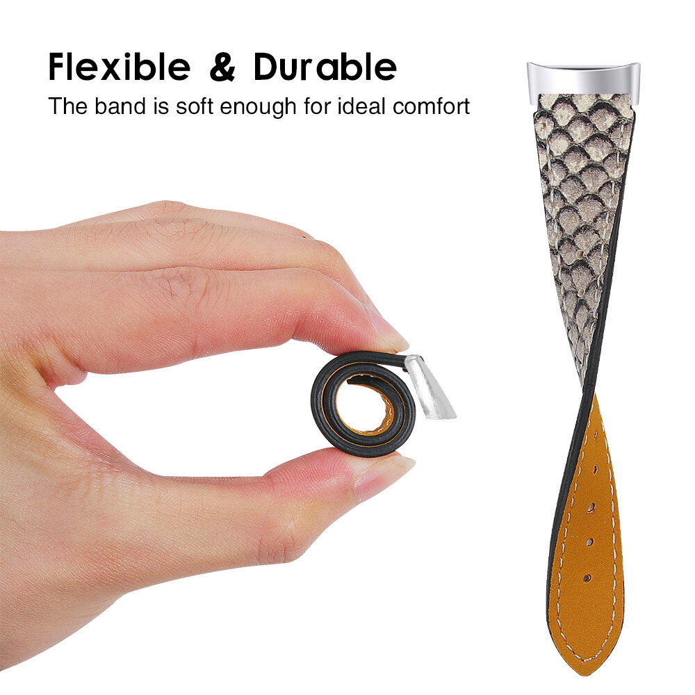 Strap-it Strap-it Bracelet cuir moderne Fitbit Charge 5 (snake)