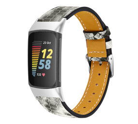 Strap-it Bracelet cuir moderne Fitbit Charge 6 (snake)