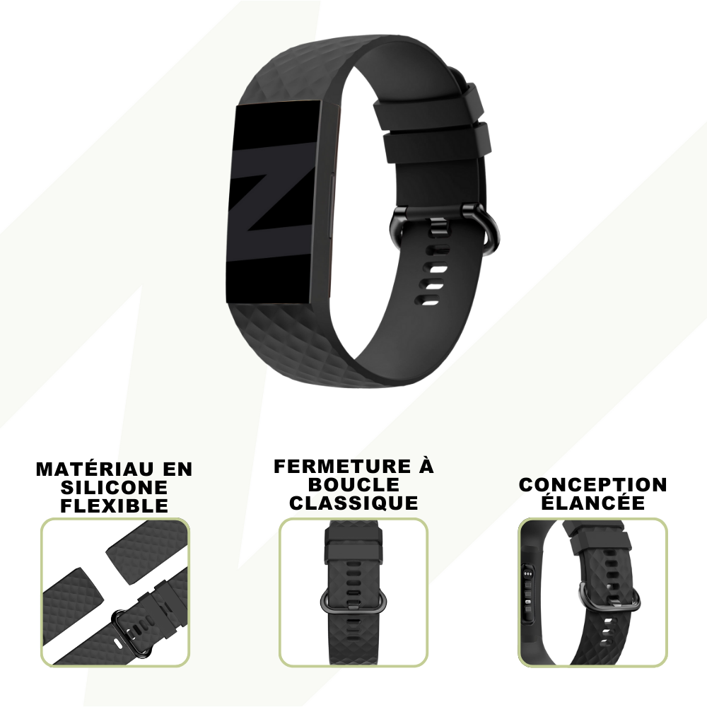 Bandz Bandz Bracelet silicone "Classic" Fitbit Charge 4 (noir)