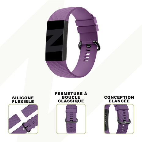 Bandz Bandz Bracelet silicone "Classic" Fitbit Charge 4 (violet)