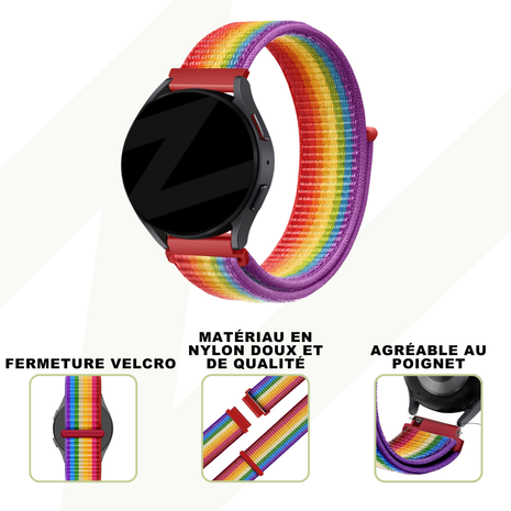 Bandz Bandz Bracelet nylon loop Coros Apex 2 (arc-en-ciel)