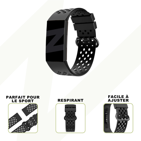 Bandz Bandz Bracelet sport 'Sport Air' Fitbit Charge 3 (noir)
