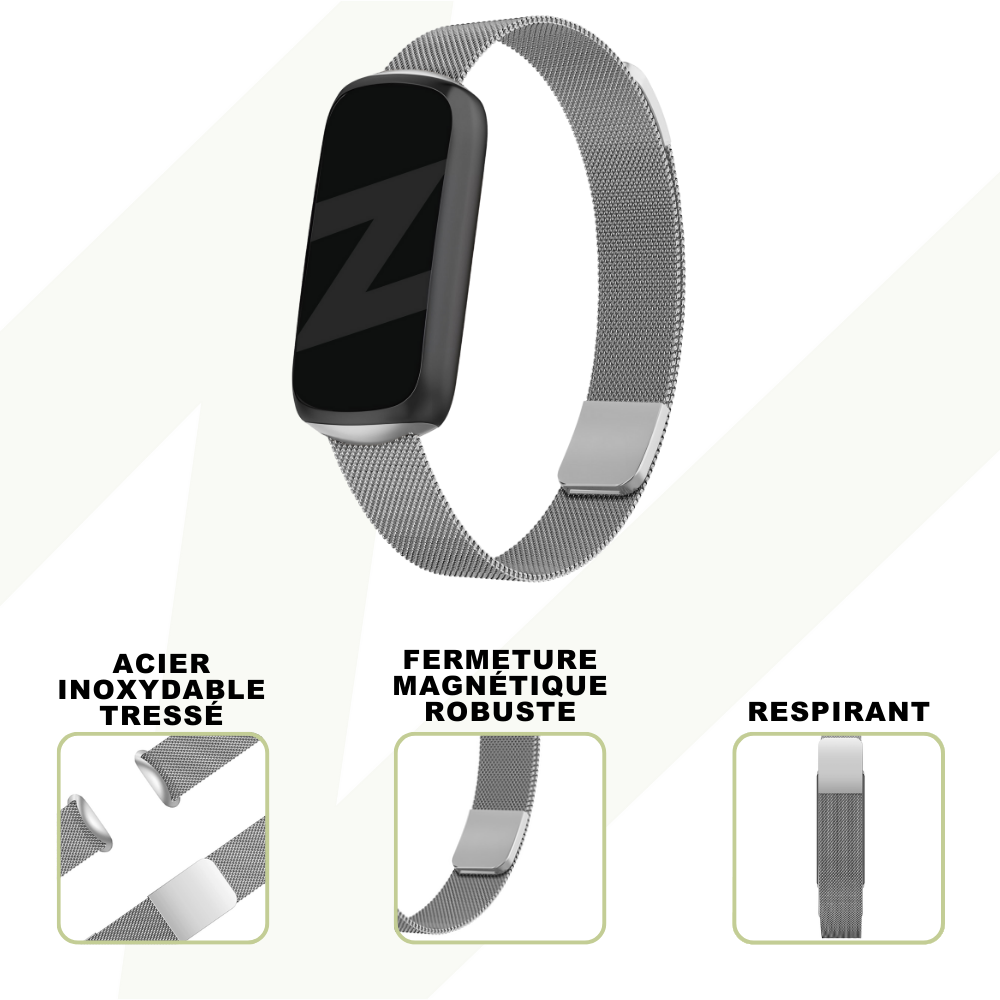Bandz Bandz Bracelet milanais loop Fitbit Luxe (argent)