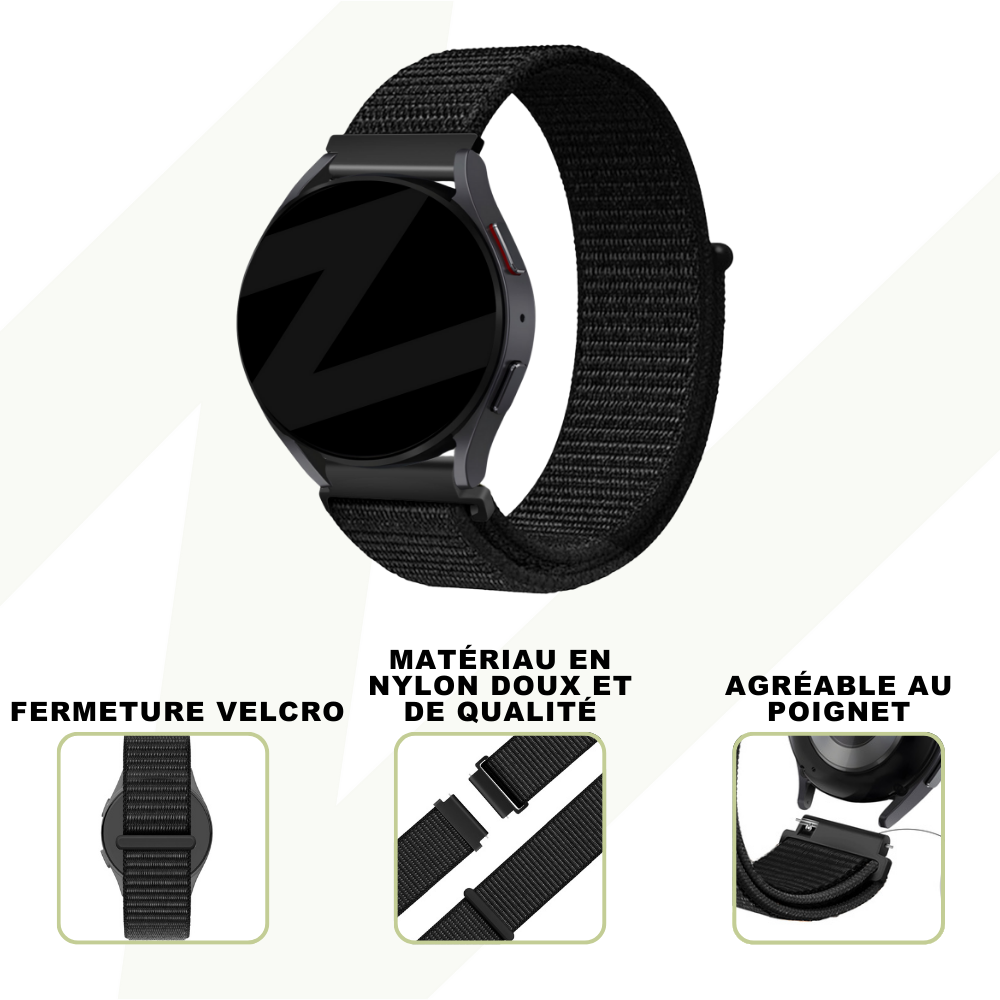 Bandz Bandz Bracelet nylon loop Coros Apex 2 (noir)
