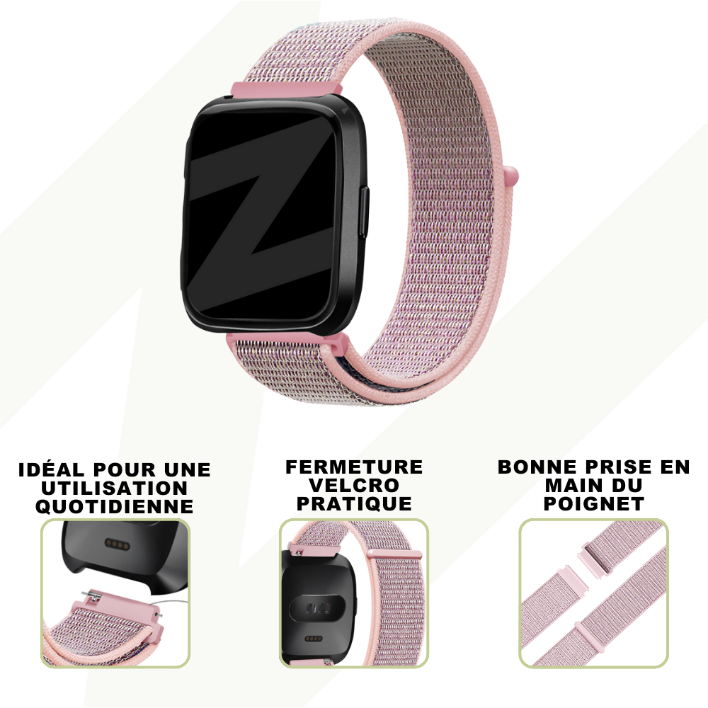 Bandz Bandz Bracelet nylon loop Fitbit Versa (rose)