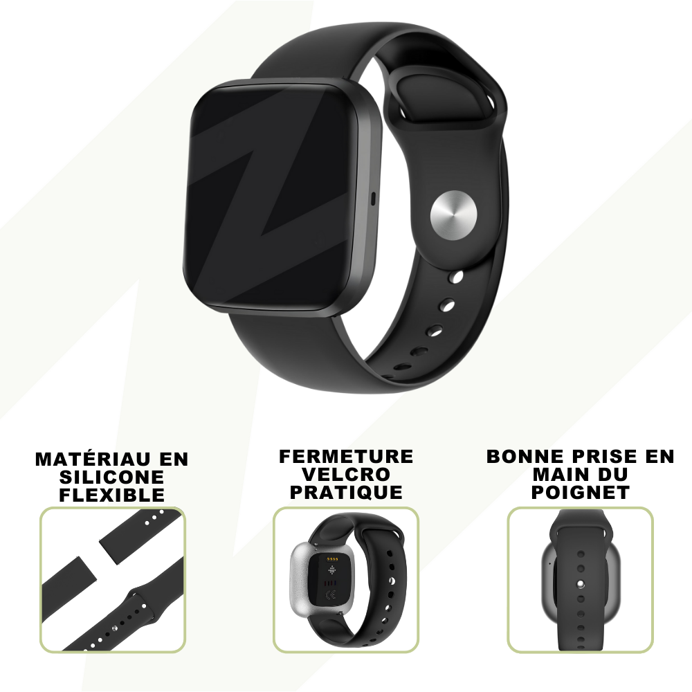 Bandz Bandz Bracelet sport Fitbit Versa (noir)