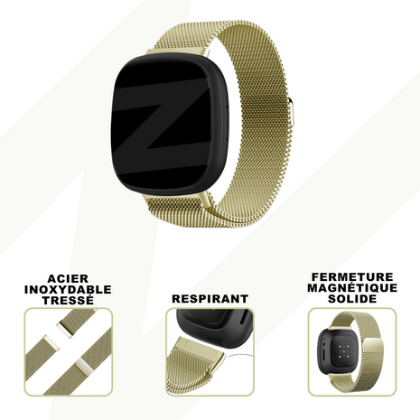 Bandz Bandz Bracelet milanais loop Fitbit Versa 3 (or rétro)