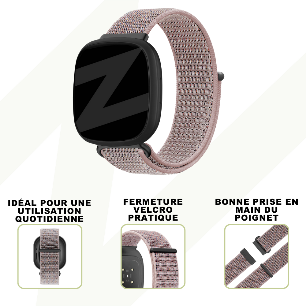 Bandz Bandz Bracelet nylon loop Fitbit Sense (rose)