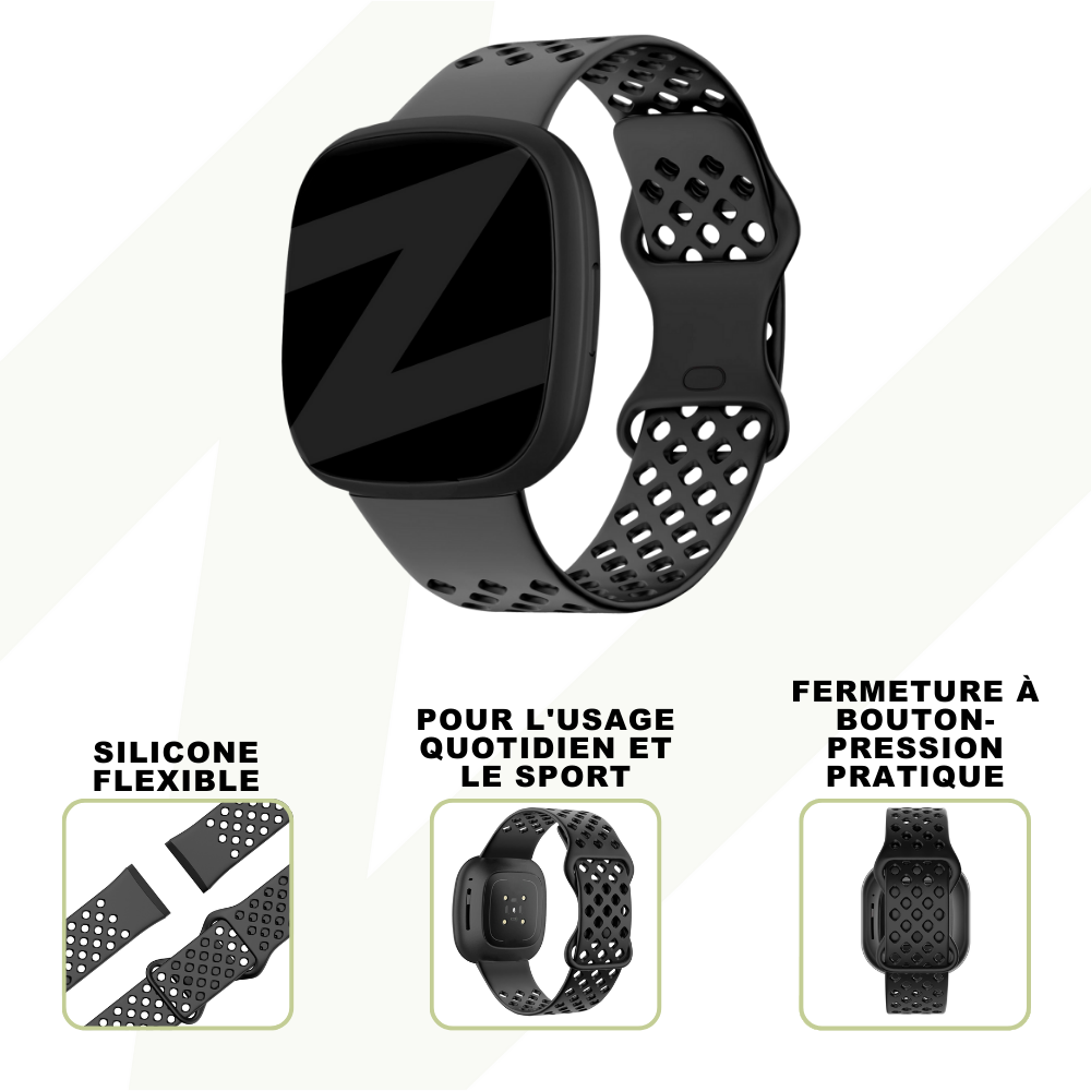 Bandz Bandz Bracelet sport "Sport Air" Fitbit Sense (noir)