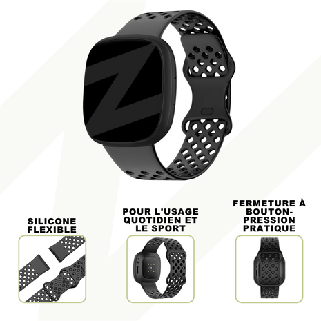 Bandz Bandz Bracelet sport "Sport Air" Fitbit Sense (noir)
