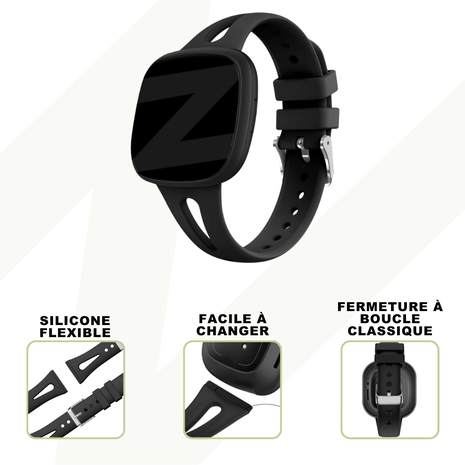 Bandz Bandz Bracelet silicone "Slim" Fitbit Sense (noir)