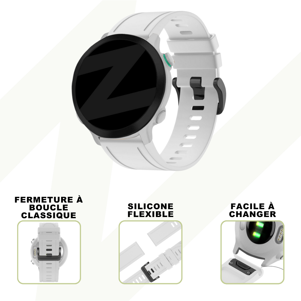 Bandz Bandz Bracelet silicone avec boucle Garmin Fenix 5s/6s (blanc)