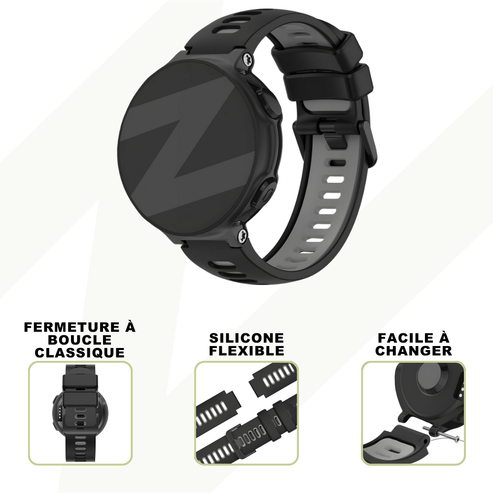 Bandz Bandz Bracelet sport avec boucle Forerunner 235 (noir/gris) Bandz Bandz Bracelet sport avec boucle Forerunner 235 (noir/gris)