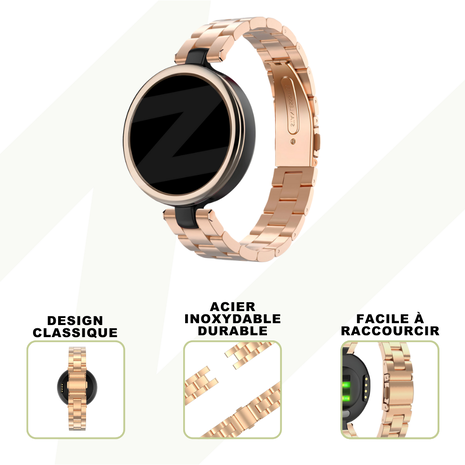 Bandz Bandz Bracelet acier 'Classic' Garmin Lily (or rose)