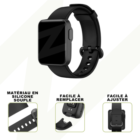 Bandz Bandz Bracelet silicone 'Classic' Xiaomi Mi Watch Lite (noir)