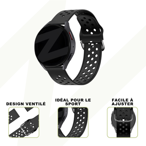 Bandz Bandz Bandz Bracelet sport 'Air' Samsung Galaxy Watch FE (noir)