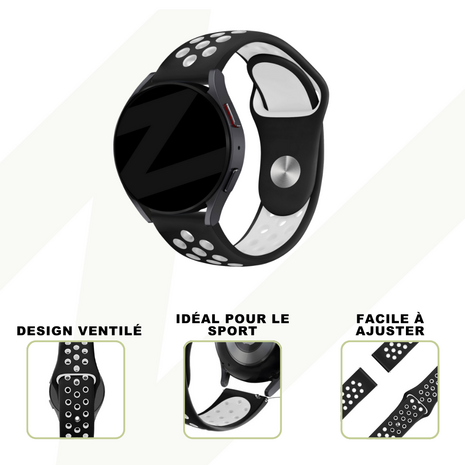 Bandz Bandz Bracelet sport 'Deluxe' Amazfit Bip 3 (Pro) (noir/blanc)