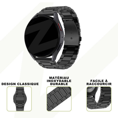 Bandz Bandz Bracelet acier 'Classic' Amazfit Bip 3 (Pro) (noir)