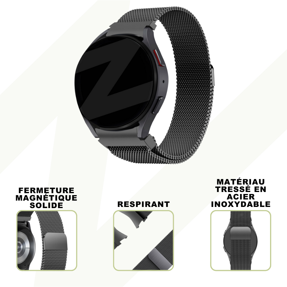 Bandz Bandz Bracelet Milanais Loop Samsung Galaxy Watch 7 - 40mm (noir)