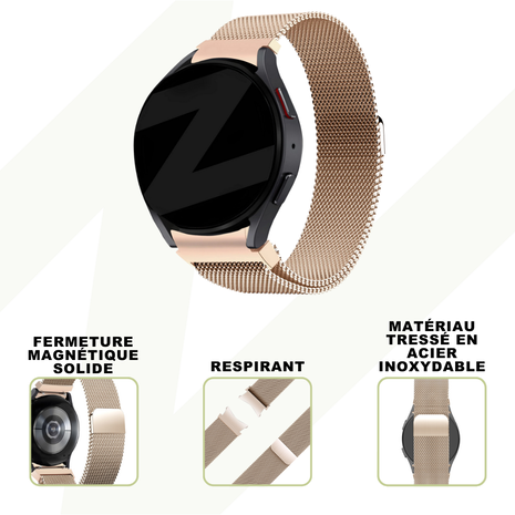 Bandz Bandz Bracelet milanaise loop Samsung Galaxy Watch 6 Classic - 47mm (or rose)