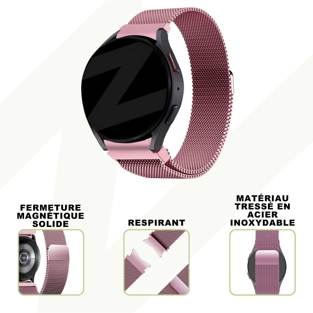 Bandz Bandz Bracelet milanais loop Samsung Galaxy Watch 4 40mm (rose) Bandz Bandz Bracelet milanais loop Samsung Galaxy Watch 4 40mm (rose)
