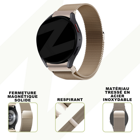 Bandz Bandz Bracelet milanaise loop Samsung Galaxy Watch 6 Classic - 47mm (champagne)