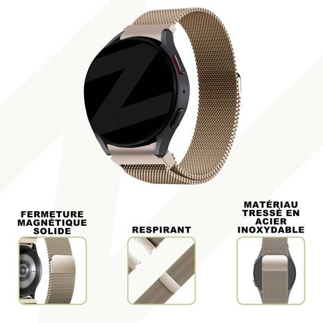 Bandz Bandz Bracelet milanaise loop Samsung Galaxy Watch 5 - 44mm (champagne)