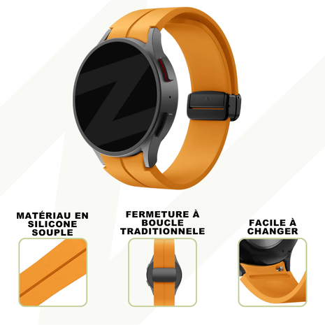 Bandz Bandz Bracelet silicone avec D-Buckle Samsung Galaxy Watch 5 - 44mm (jaune)