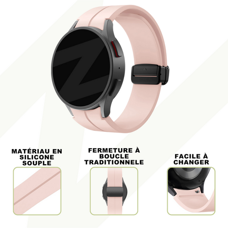 Bandz Bandz Bracelet silicone avec D-buckle Samsung Galaxy Watch FE (rose)