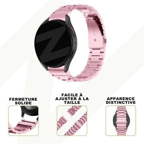 Bandz Bandz Bracelet acier "Classic" Samsung Galaxy Watch 6 - 44mm (rose) Bandz Bandz Bracelet acier "Classic" Samsung Galaxy Watch 6 - 44mm (rose)