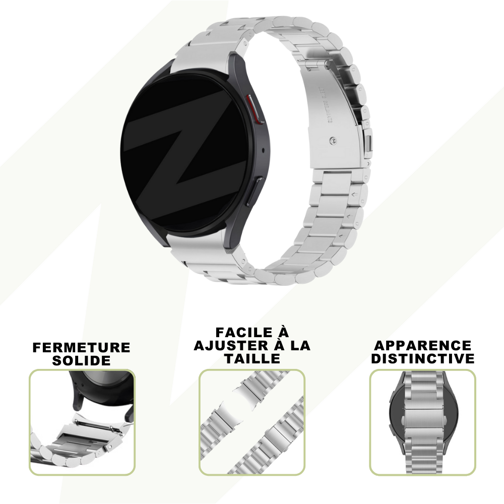 Bandz Bandz Bracelet acier "Classic" Samsung Galaxy Watch 5 - 44mm (argent)