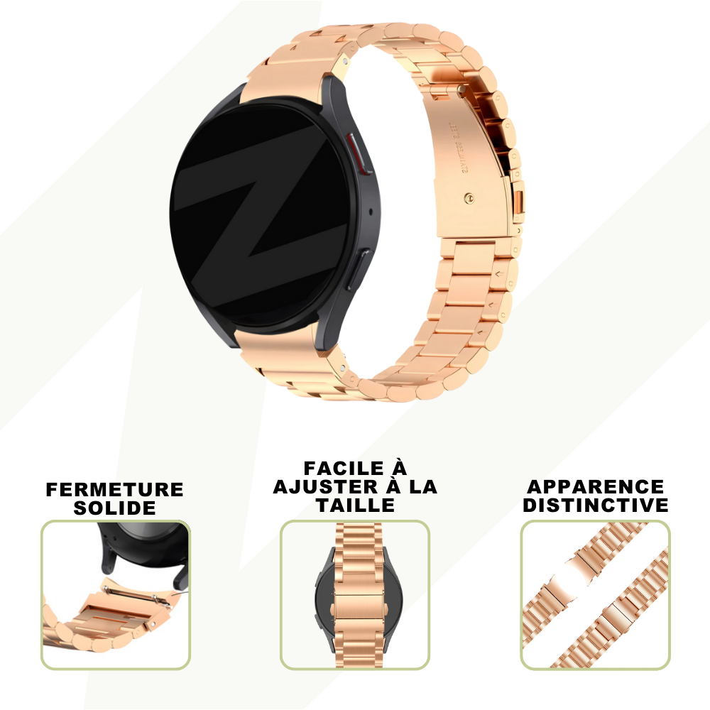 Bandz Bandz Bracelet acier "Classic" Samsung Galaxy Watch 6 - 44mm (or rose)