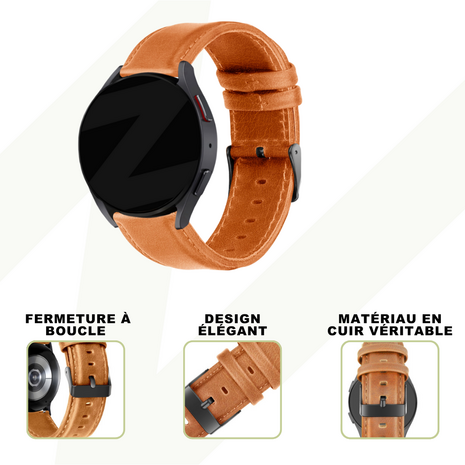 Bandz Bandz Bracelet cuir 'Classic' Samsung Galaxy Watch FE (marron)