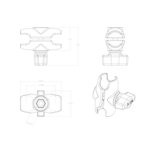RAM Mounts  Double Socket Arm - Short Length