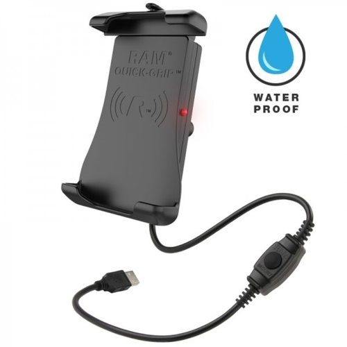 RAM Mounts  Quick-Grip™ Soporte para Teléfono con Carga Inalámbrica a Prueba de Agua | Bola de Tamaño B