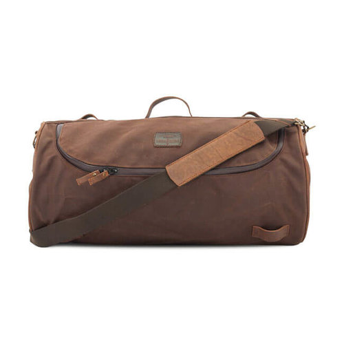 Longride Roll Bag Coton Ciré Large-Cire Marron
