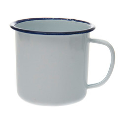 Mug Emaillé - Blanc/Marine