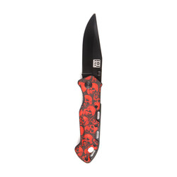 MCS Coltello Skull & Clip – Nero/Rosso