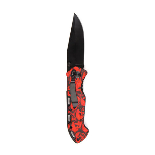 MCS Coltello Skull & Clip – Nero/Rosso