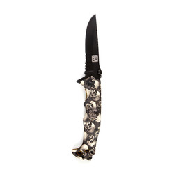 Coltello Skull & Clip – Nero/Avorio