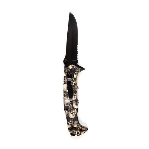 MCS Couteau Skull & Clip – Noir/Ivoire