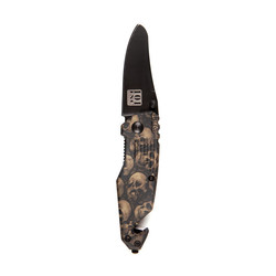 MCS Coltello Skull & Clip Small – Nero/Marrone