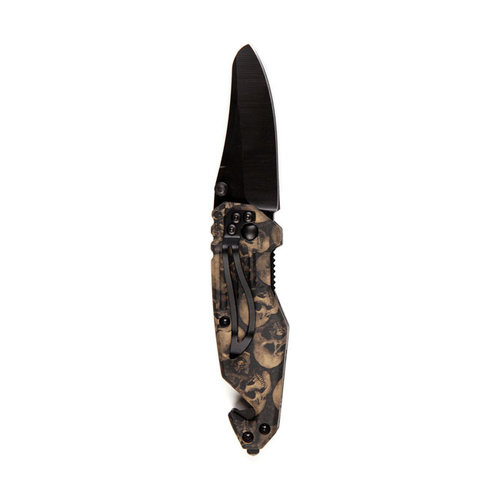 MCS Messer Skull & Clip Small – Schwarz/Braun
