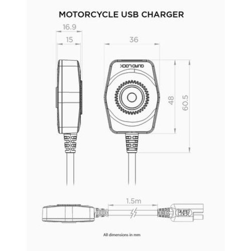 Quad Lock USB-Ladegerät für Motorräder