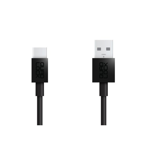 Quad Lock USB-A Naar USB-C-Kabel | Zwart