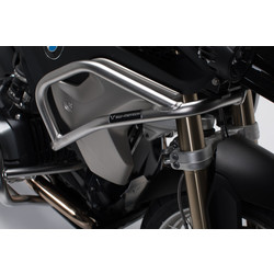 SW-Motech Barra di Protezione Superiore BMW R 1200 GS/A ('17-'18)/1250 GS ('19-'22) | Argento, Acciaio Inossidabile