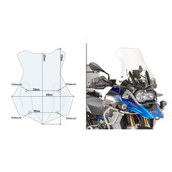 Cupolino 57X45 BMW R 1200 GS ('13-'18)/A ('14+) | Chiaro